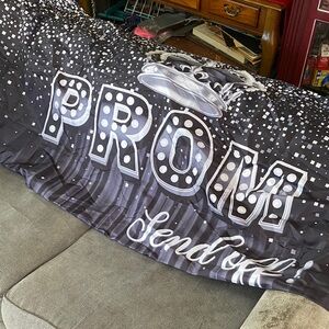 Prom Night Backdrop - Black Prom Sendoff Party Decoration